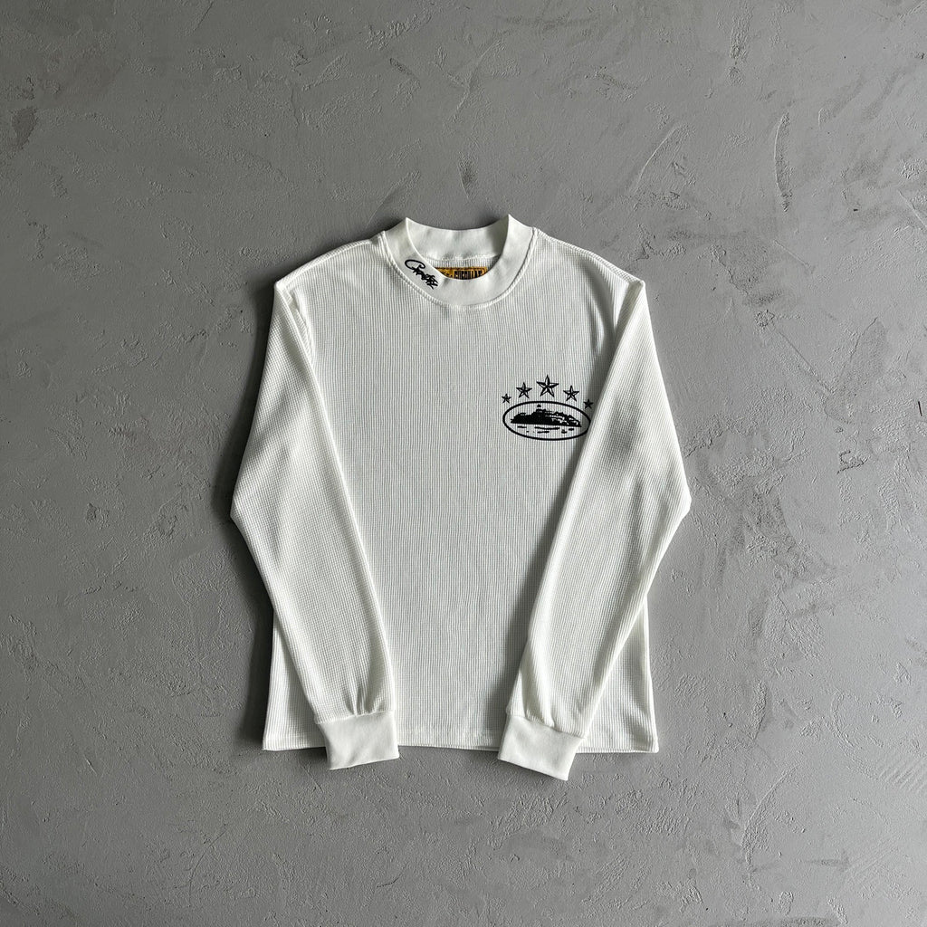 Corteiz White Waffle Longsleeve