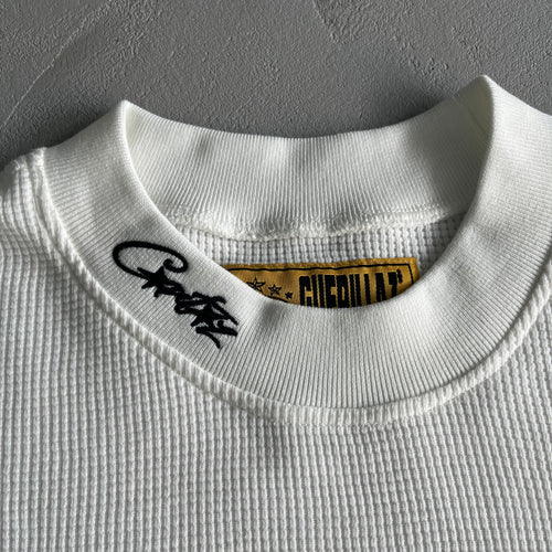 Corteiz White Waffle Longsleeve